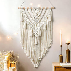 Tapiserie geometric tesute bej bumbac arta Casa - Accesorii si Decoratiuni Naty Shop Bej