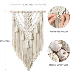 Tapisserie géométrique tissée en coton beige art Accueil - Accessoires et Décorations Naty Shop