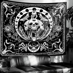 Tapisserie gothique halloween bannière noir blanc Accueil - Accessoires et Décorations Naty Shop Default Title