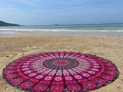 Tapiserie india prosop plaja rotund mandala hippie violet Casa - Accesorii si Decoratiuni Naty Shop Default Title
