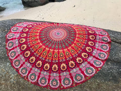 Serviette de plage tapisserie Inde ronde mandala hippie grande Maison Indienne - Accessoires et Décorations Naty Shop