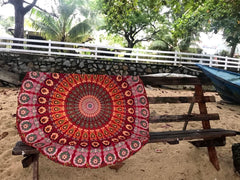Serviette de plage tapisserie Inde ronde mandala hippie grande Maison Indienne - Accessoires et Décorations Naty Shop