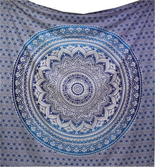 Tapisserie indienne mandala bleu décoration de chambre esthétique Accueil - Accessoires et Décorations Naty Shop Default Title