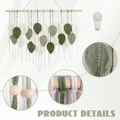 Grande tapisserie d'art tissée à la main en forme de feuille de pompon Accueil - Accessoires et Décorations Naty Shop