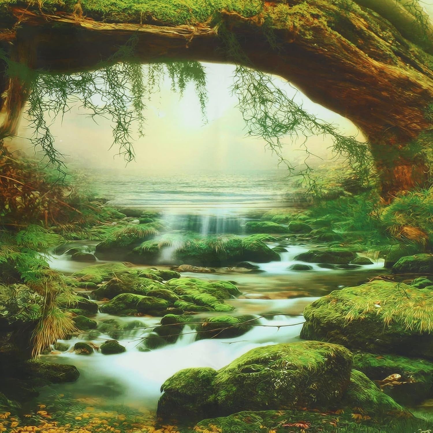 Tapiserie psychedelictapiserie padure luminoasa lumina soarelui hanging peisaj Casa - Accesorii si Decoratiuni Naty Shop