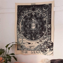 Tapiserie sun tarot Casa - Accesorii si Decoratiuni Naty Shop Albastru, alb 150L X 129B Cm