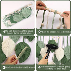 Tapiserie suspensie decoratie frunze tesute Casa - Accesorii si Decoratiuni Naty Shop