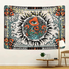Tapisserie yrendenge champignons coup de soleil toile hippie yeux Maison - Accessoires et Décorations Naty Shop