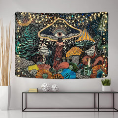 Tapisserie yrendenge yeux de champignon tissu mural créatures marines Maison - Accessoires et Décorations Naty Shop
