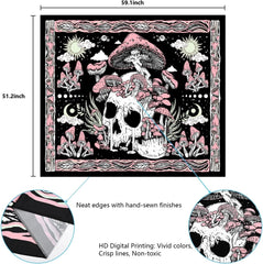 Tapisserie yugarlibi crâne rose champignons squelette Accueil - Accessoires et Décoration Naty Shop