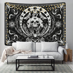 Tapiserie yugarlibi schelet negru sarpe molie panza estetic Casa - Accesorii si Decoratiuni Naty Shop