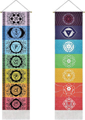Yugarlibi tapisserie ensemble de pendentifs chakra méditation yoga trippy Accueil - Accessoires et Décorations Naty Shop Chakra blanc et noir 130X32.5Cm