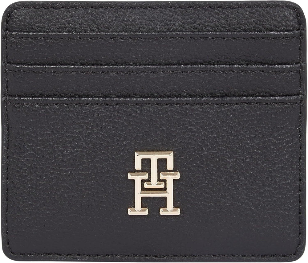 Porte-cartes pour femme Tommy Hilfiger Soft Logotape Small, noir, taille unique Portefeuille femme Naty Shop Titre par défaut