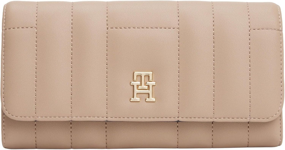 Tommy Hilfiger Feminine Flap Large Wallet, Beige (Coastal Taupe), Taille Unique Portefeuille Femme Naty Shop Default Title