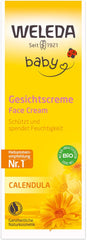 WELEDA Crème Visage Bio Bébé Calendula - Hydratant cosmétique naturel à l'huile d'amande et à la cire d'abeille pour les soins de la peau sèche. Crème de soin visage naturelle pour bébés et enfants (1x 50ml) Enfants - Bains et Soin Naty Shop