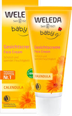 WELEDA Crème Visage Bio Bébé Calendula - Hydratant cosmétique naturel à l'huile d'amande et à la cire d'abeille pour les soins de la peau sèche. Crème de soin visage naturelle pour bébés et enfants (1x 50 ml) Enfants - Bains et soins Naty Shop Crème visage 50 Ml (1 pack)