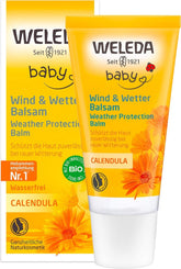 WELEDA Baume Vent & Météo Bébé Calendula Bio - Crème visage et crème mains pour cosmétiques naturels à l'huile d'amande et huile de sésame pour protéger la peau sensible et sèche de bébé des intempéries et du froid (1x 30 ml) Enfant - Bain et Soin Naty Shop Default title