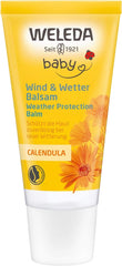 WELEDA Baume Vent & Météo Bébé Calendula Bio - Crème visage et crème mains pour cosmétiques naturels à l'huile d'amande et à l'huile de sésame pour protéger la peau sensible et sèche de bébé des intempéries et du froid (1x 30 ml) Enfant - Bain et Soin Naty Shop