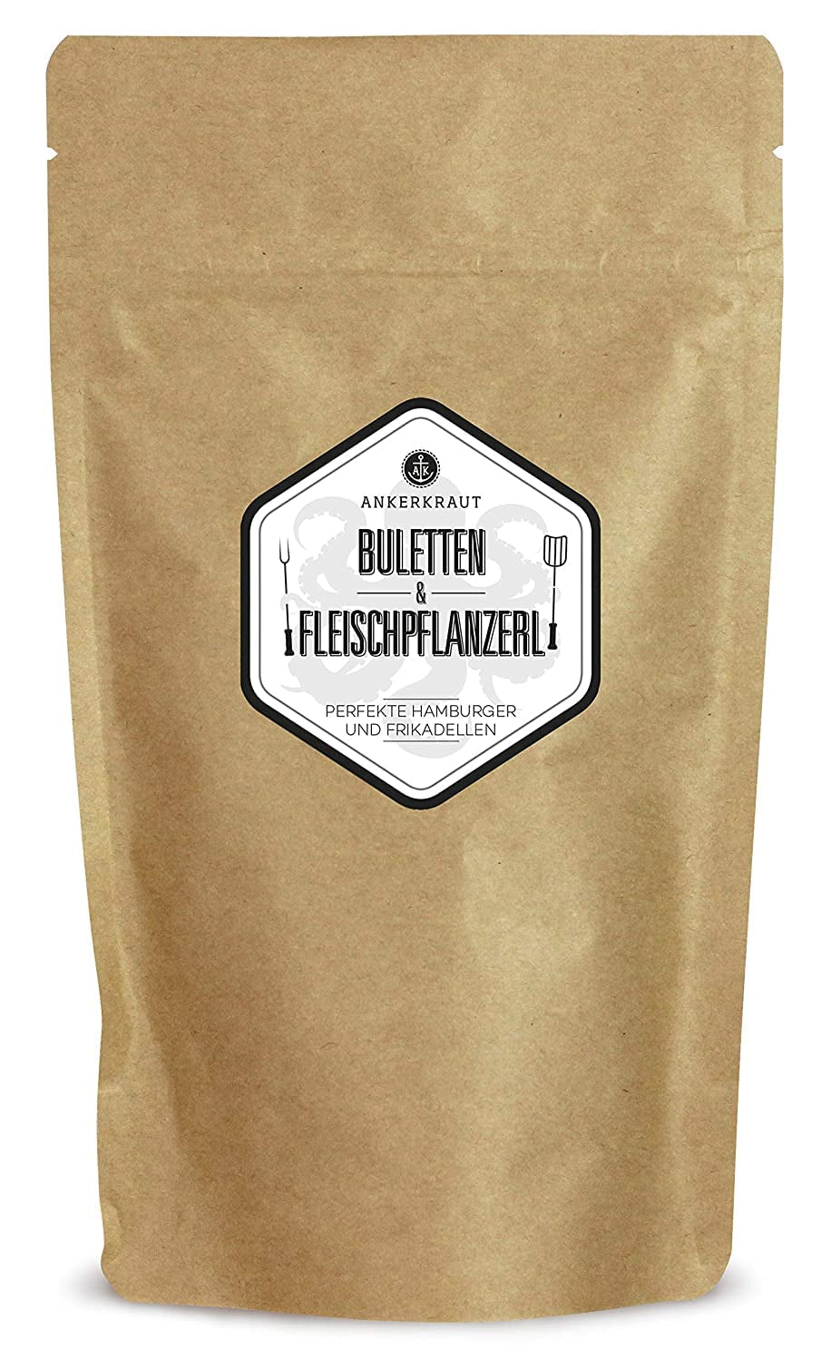 Ankerkraut Buletten & Fleischpflanzerl, Gewürzmischung für Buletten und Frikadellen, 250g dans un sachet aromatique