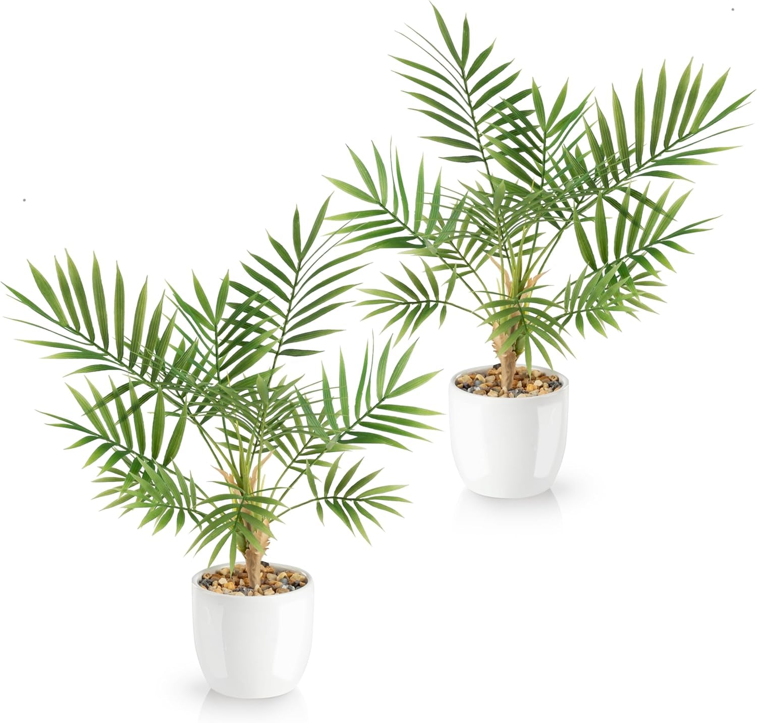 PASCH® 4Er Set Tropische Kunstpflanzen Wie Echt (35Cm) in Weißen Keramiktöpfen: U.A. Monstera Künstlich & Areca Kunstpalme | Künstliche Pflanzen Im Topf | Fake Plant | Kunstblumen Im Topf
