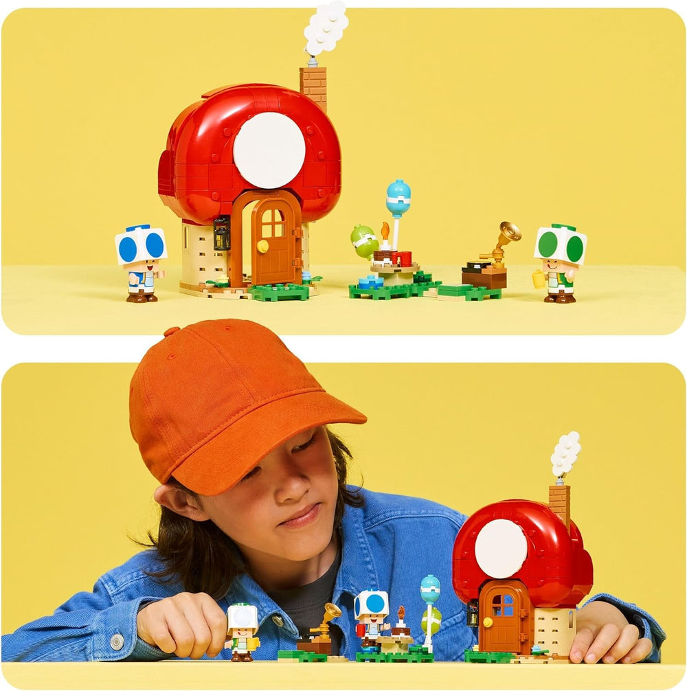 LEGO Super Mario Party bei Toads Haus - Interaktives Set mit 2 Figuren, Küche, Schlafzimmer & Picknicktisch - Kinder Spielset zum Bauen - Gamer Geschenk für Jungen & Mädchen ab 7 Jahren - 72041