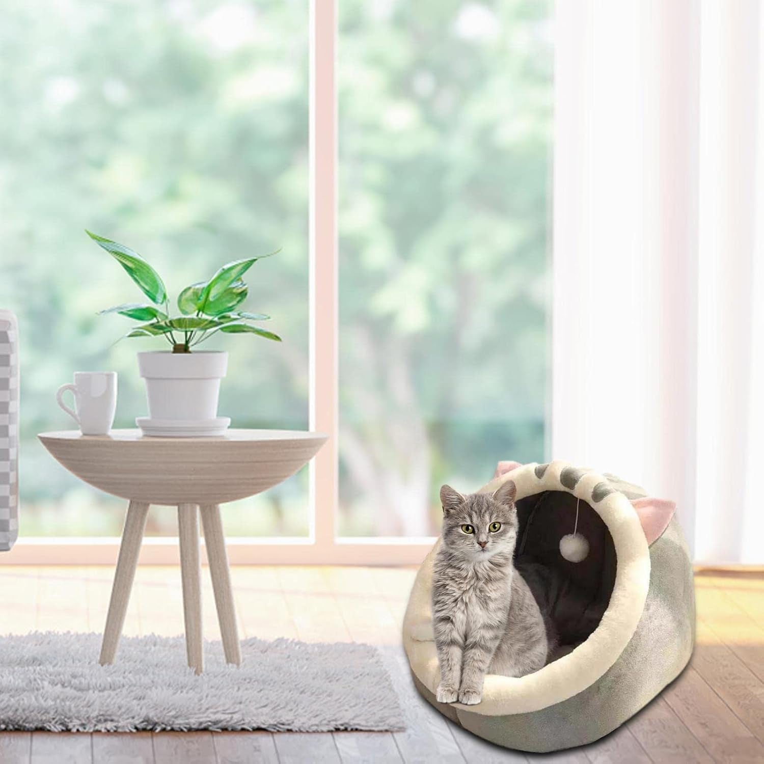 Katzenhaus Für Indoor Winterfest Wasserdicht Und Warm katzenhöhle Katzen Wasserdichtes Wetterfestes Faltbares Tierheim Warm Pet Nest, für Kleine bis Mittlere Größe Katzen