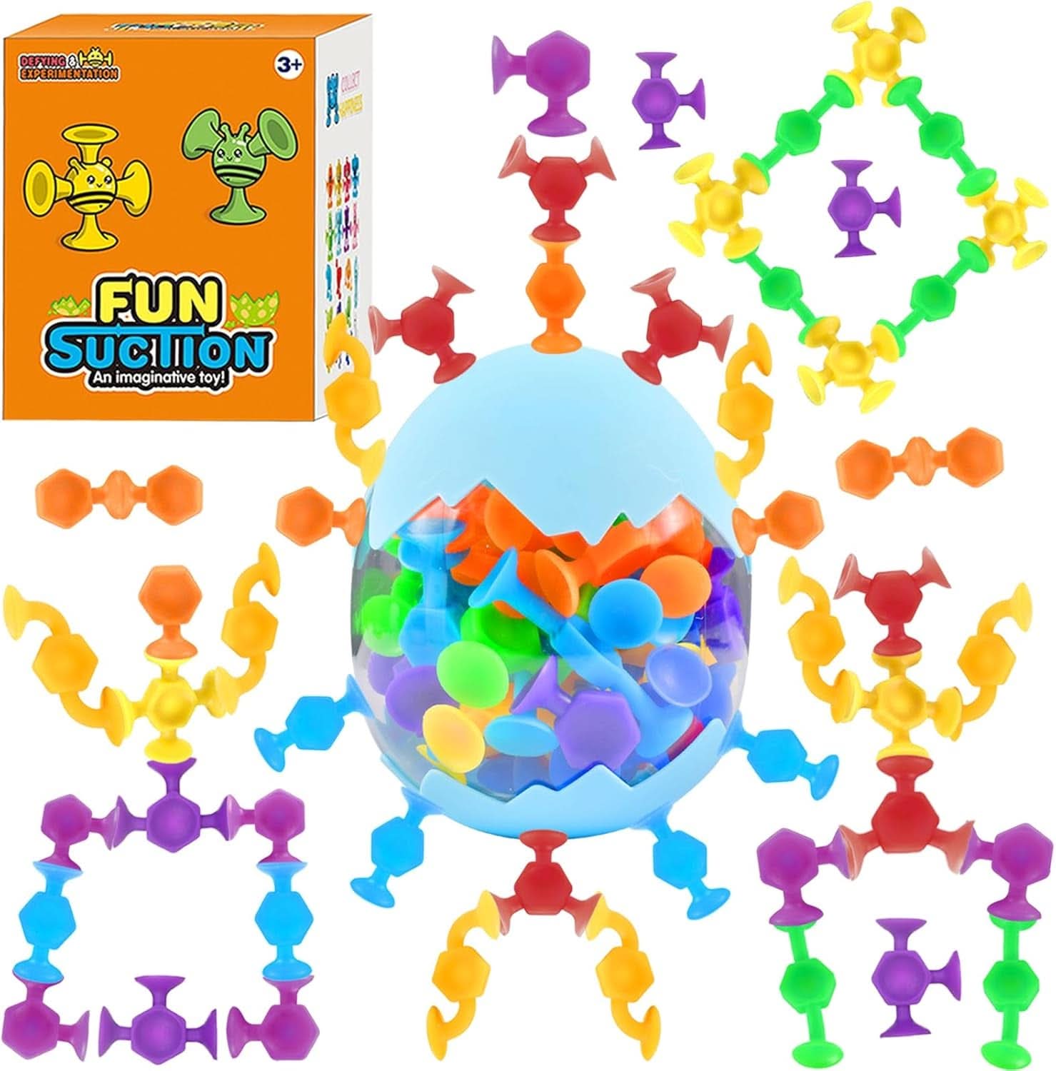 48 bucăți, jucărie de baie Montessori de la 3 ani, blocuri de construcție din silicon Mama si Copilul Naty Shop