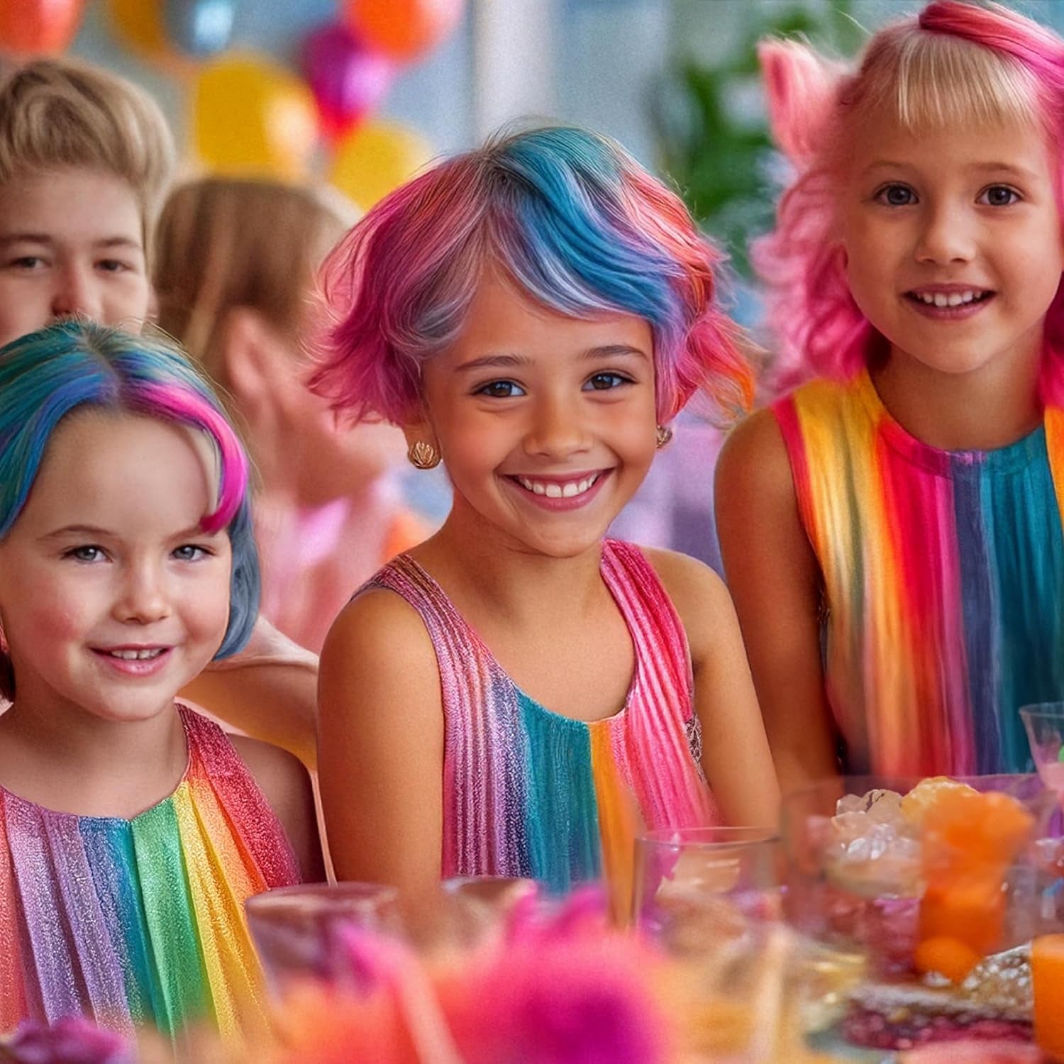 Set de creioane (carioci) de colorare pentru par Vibrant 12 culori - ușor de utilizat - lavabil - vopsea temporară pentru păr - de asemenea, pentru culori de păr întunecate - ca un cadou Halloween Carnaval Ziua de naștere Crăciun Vopsea pentru par Naty Shop