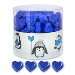 Günthart 150 cœurs en chocolat bleu fourrés au nougat | Pingouins à la crème de nougat | Coeurs de pingouin au chocolat bleu | Concours | Coeurs de chocolat bleu | Pingouin (1,2 kg)