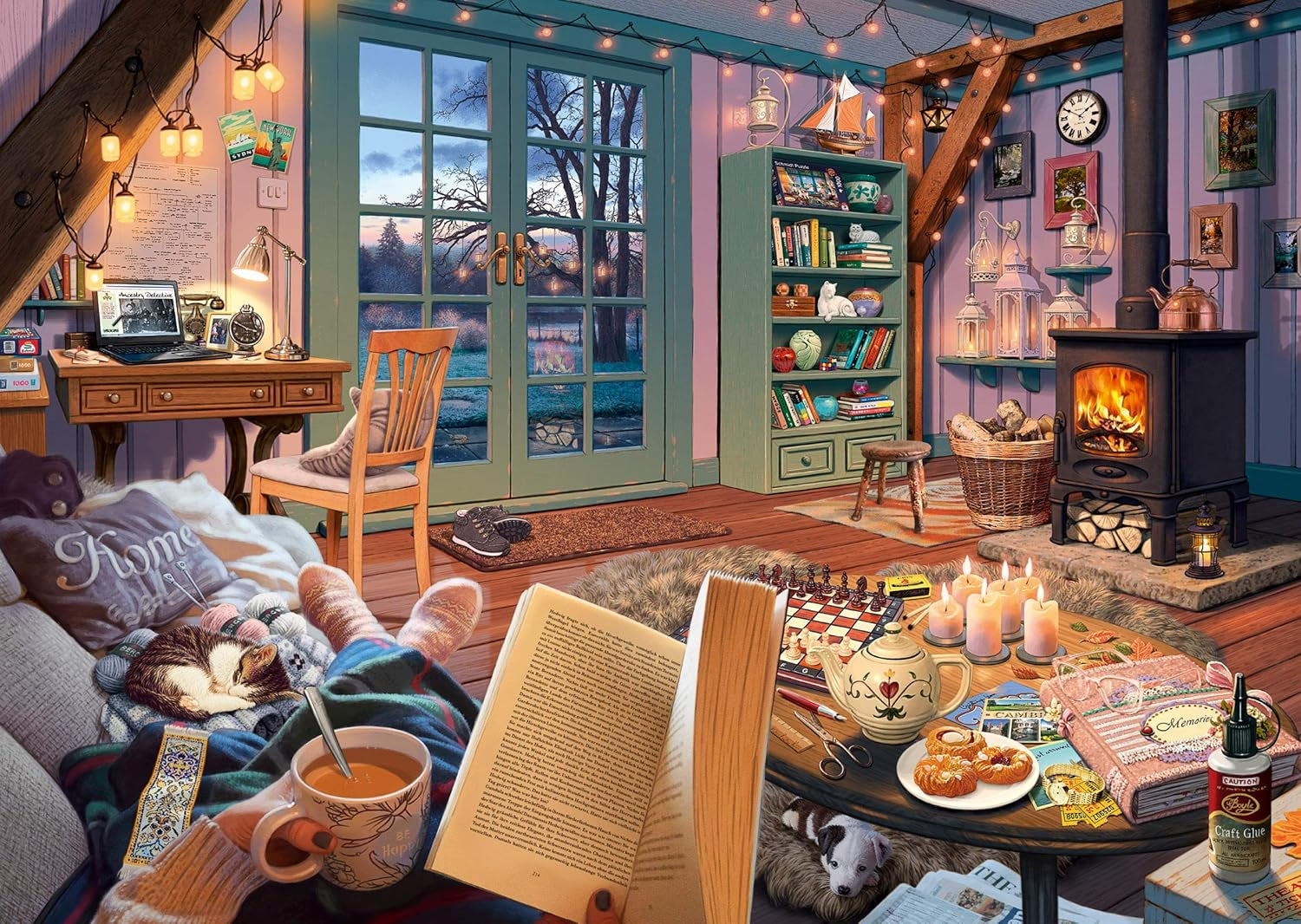 Schmidt Spiele 59655 În casa de vacanță, 1000 piese Puzzle secret Puzzle Naty Shop