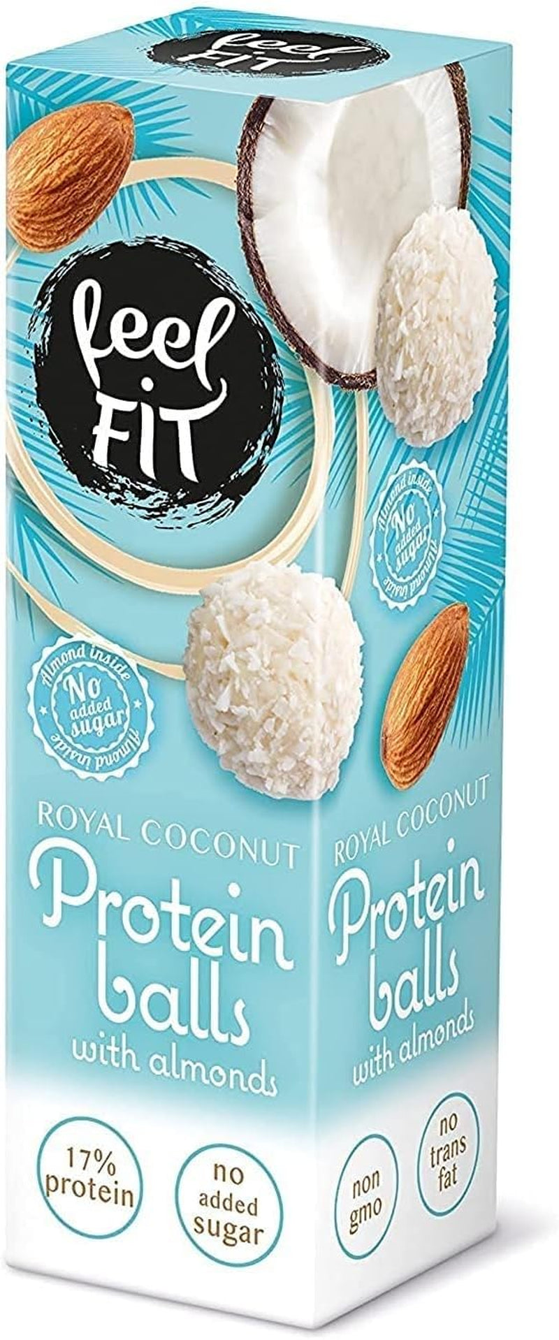 Pralinés noix de coco et amandes sans sucre, feel FIT, sans sucre ajouté, 17% de protéines, 63 g