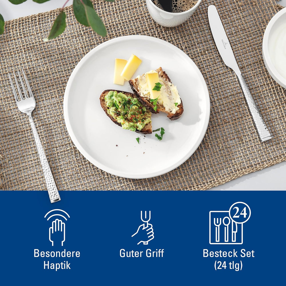 Villeroy & Boch Ménagère de forgeron pour 6 personnes maximum, 24 pièces, acier inoxydable