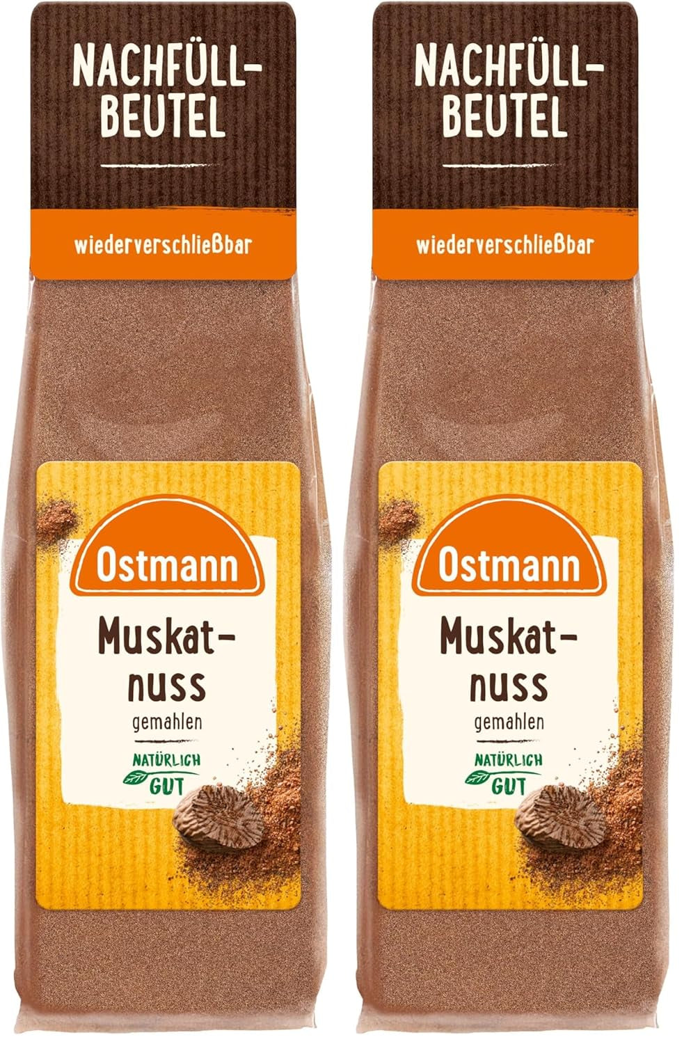 Ostmann Gewürze - Muskatnuss gemahlen | Idéal pour donner du goût aux plats de pommes de terre Zum Nachfüllen der Streudose | Sachet refermable de 50 g
