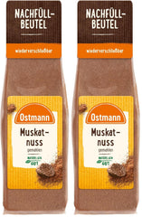 Ostmann Gewürze - Muskatnuss gemahlen | Idéal pour donner du goût aux plats de pommes de terre Zum Nachfüllen der Streudose | Sachet refermable de 50 g