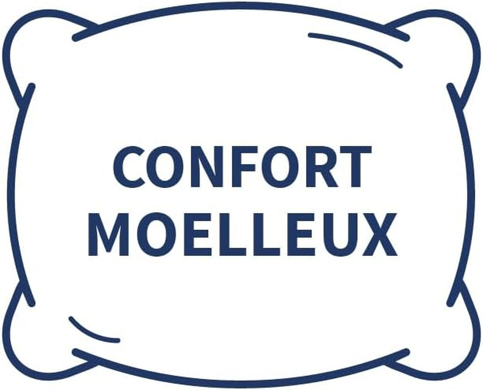 Bleu Câlin lot de 2 oreillers anti-acariens, anti-insectes, confort moelleux, 60 X 60 Cm, housse microfibre, protection intégrale, oreillers standard Naty Shop blanc