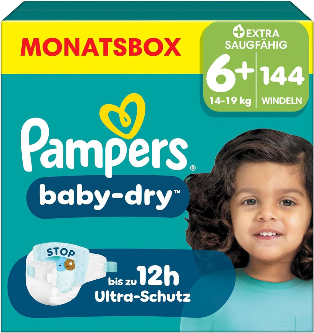 Couches Pampers Baby-Dry taille 5, 174 couches, 11 kg - 16 kg, jusqu'à 100 % de protection contre les fuites et confort toute la nuit