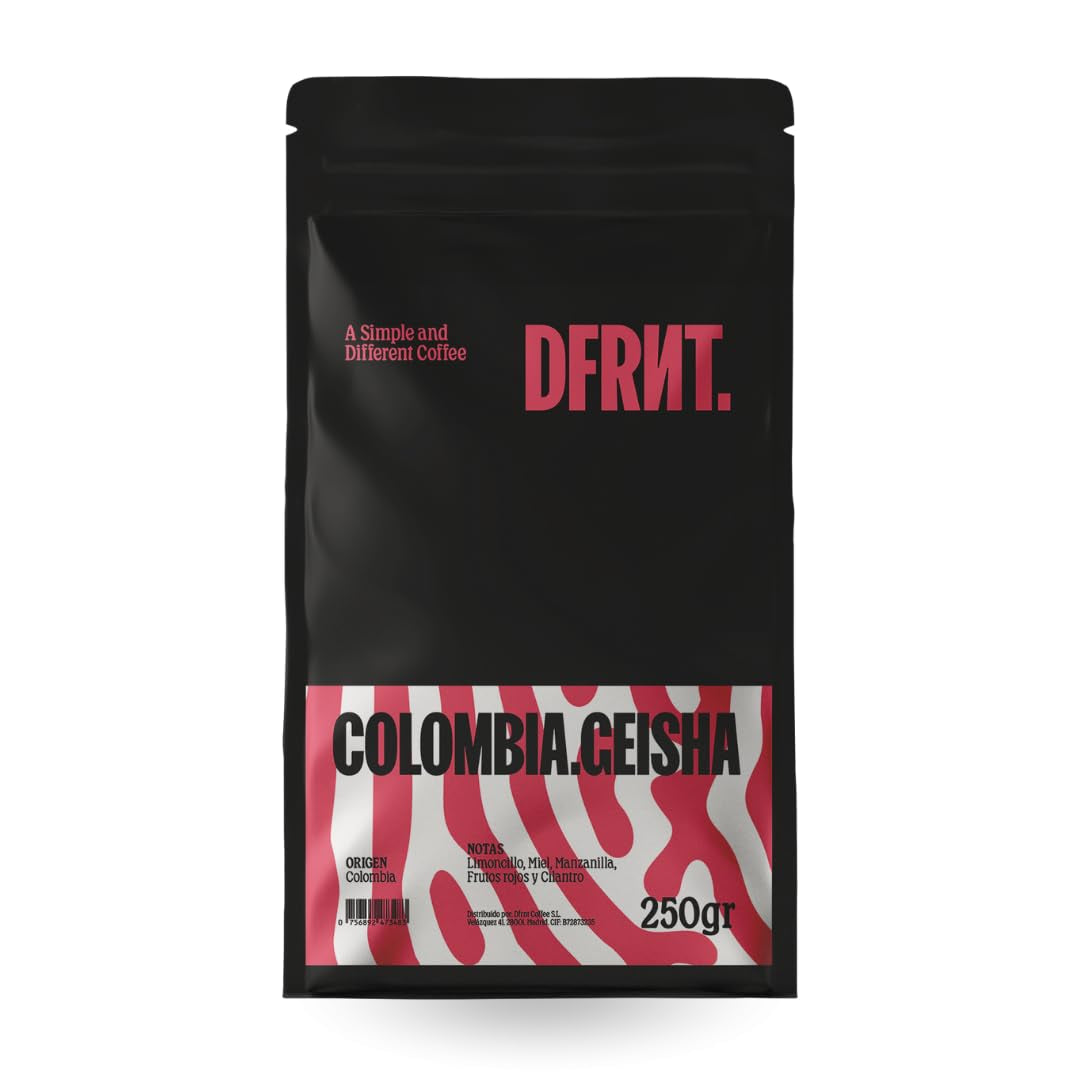 . Colombia Geisha 250 g – Édition limitée – Café spécial en Bohnen – 100 % Arabica de Colombie – Noten von Zitronengras und Honig – Frisch geröstet in Spanien