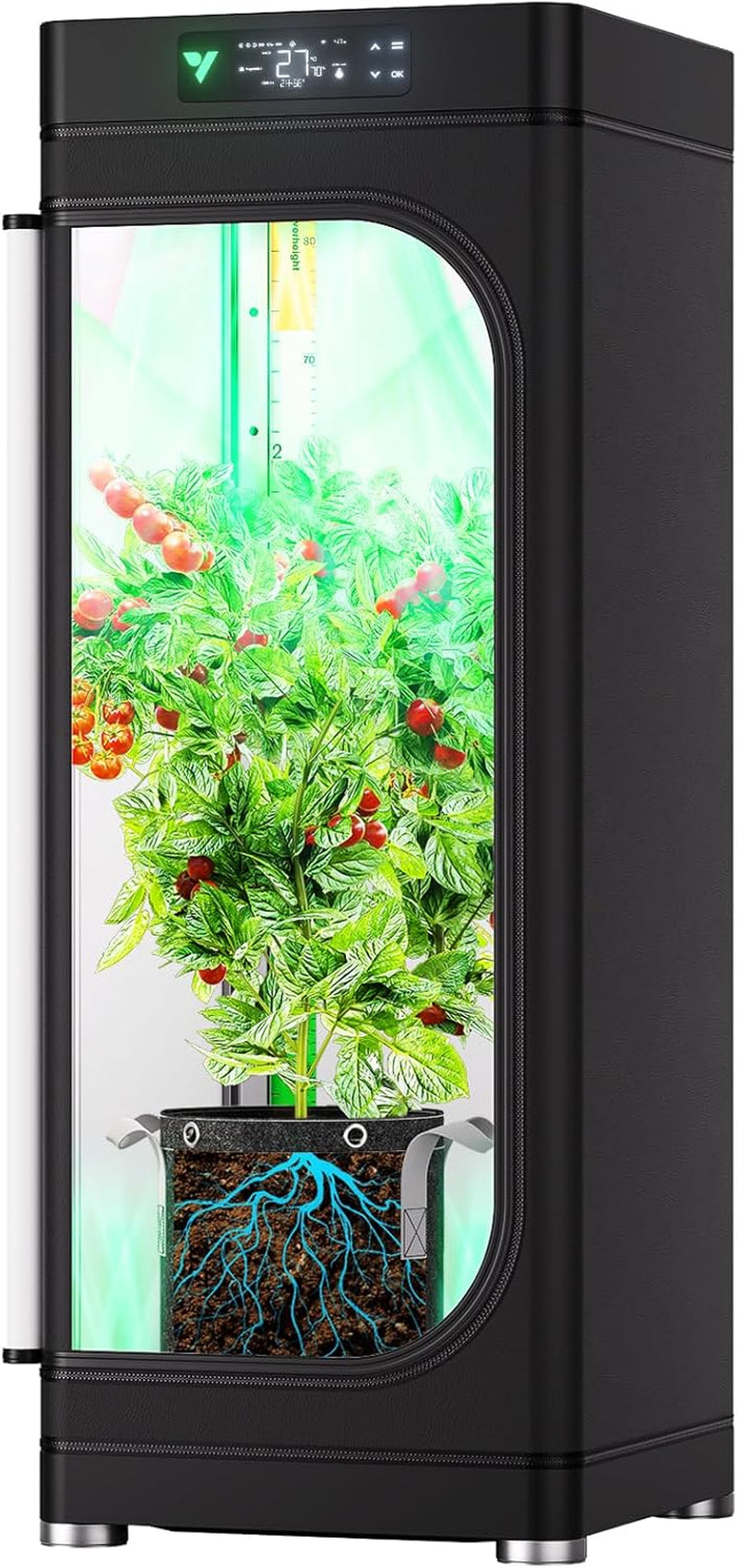 VGrow Boîte de culture intelligente tout-en-un, système professionnel avec lampe de culture Samsung LM301H EVO, système avancé de circulation et de ventilation, irrigation, apport de nutriments pour la culture hydroponique intérieure