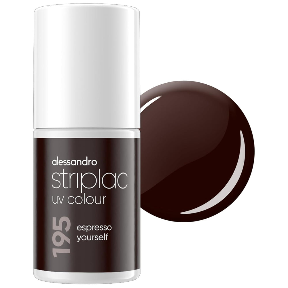 Vernis à ongles UV Alessandro Striplac Midnight Black – Délicat et longue tenue – S'enlève facilement grâce à la technologie Peel-Off Removal – Vegan et cruelty-free – 8 ml