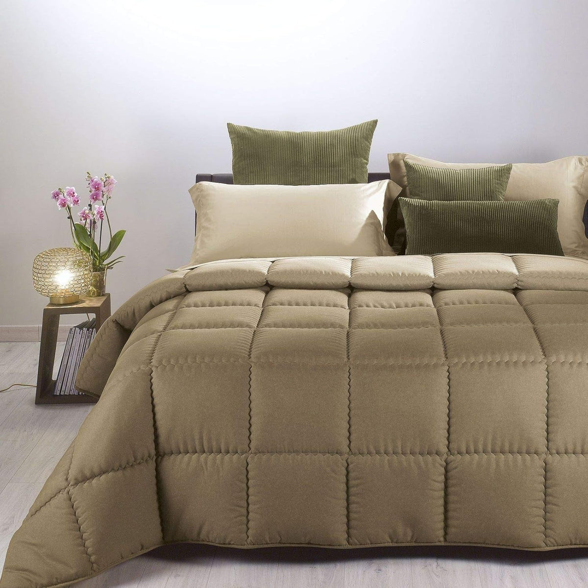 Caleffi couette moderne, microfibre, taupe, lit double Couettes et couettes Naty Shop Titre par défaut