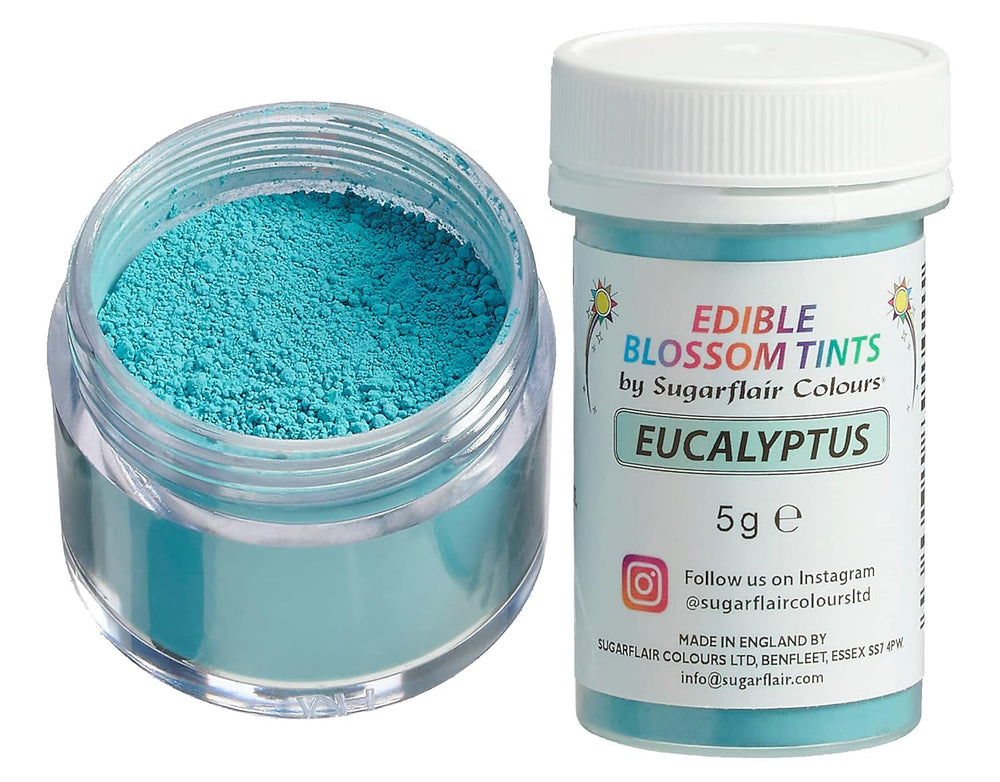 Sugarflair Blossom Tint Dust Poudre de colorant alimentaire d'eucalyptus – Poudre de colorant alimentaire pour décoration de gâteaux, pâte à sucre, fondant, glaçage, chocolat, crème au beurre, macarons et plus encore – 5 g