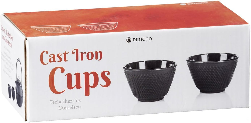 Service à thé traditionnel en fonte Dimono : théière, réchaud et 2 tasses à thé