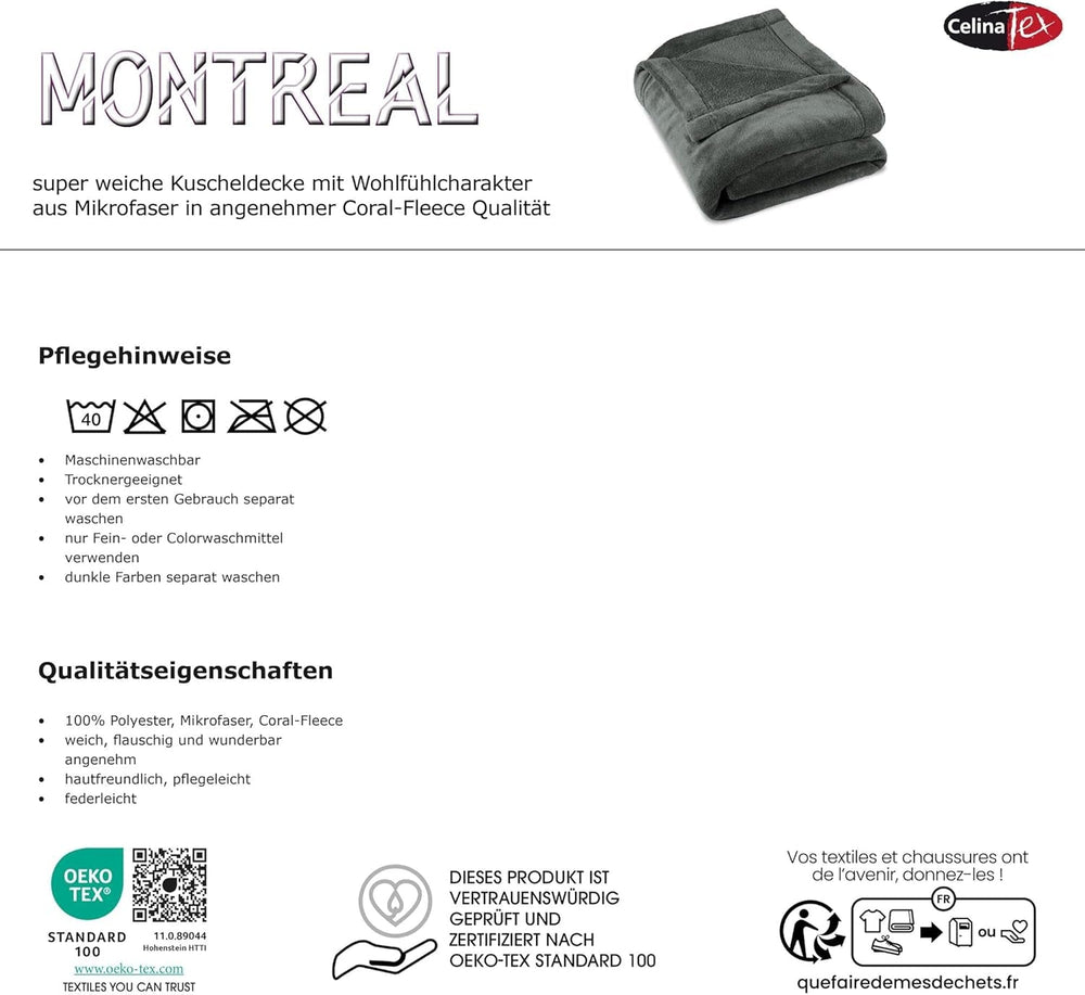 Couverture moelleuse Celinatex XXL 220 X 240 Cm couverture de canapé rouge couverture chaude polaire microfibre douce Oeko-Tex Montréal Lits et Couvertures Besuche den CelinaTex-Store