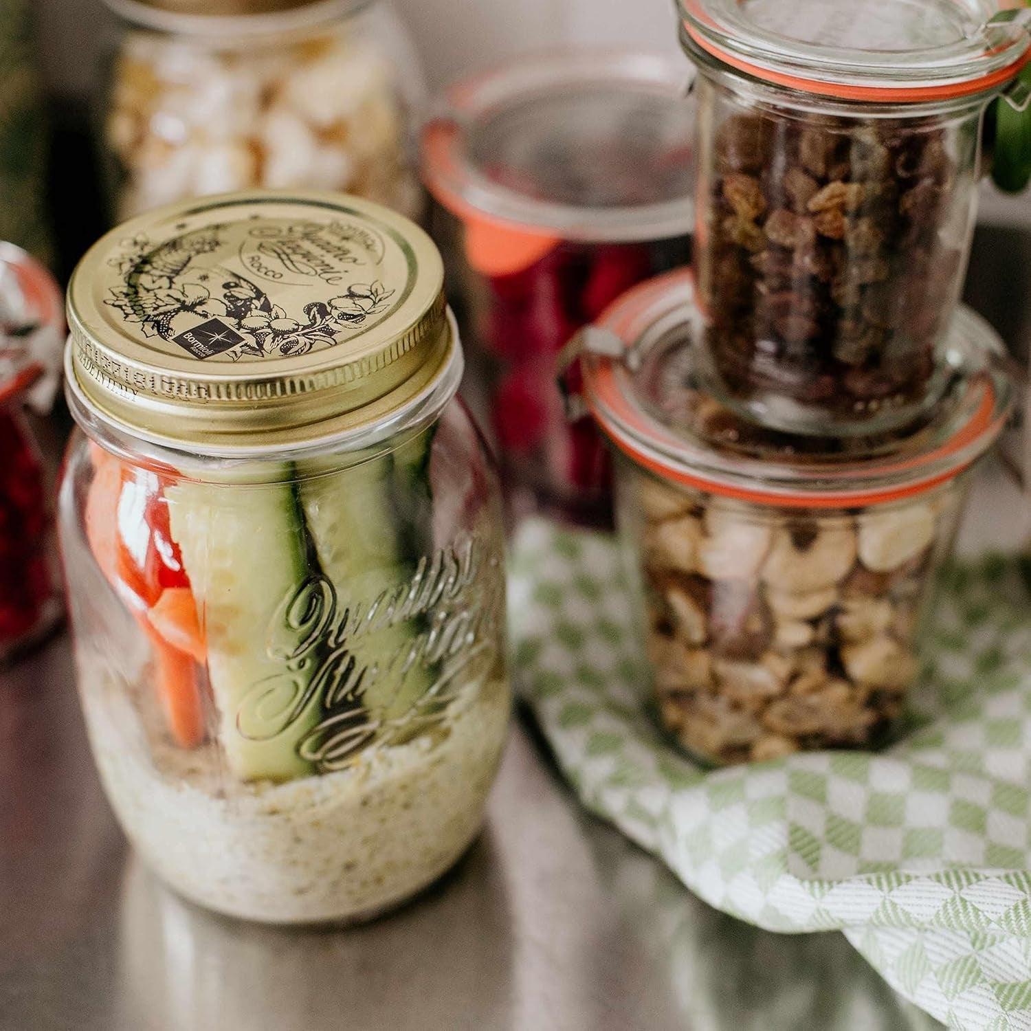 Pot de conservation Bormioli QUATTRO STAGIONI 1 litre (lot de 2) Boîtes de conservation alimentaire Naty Shop