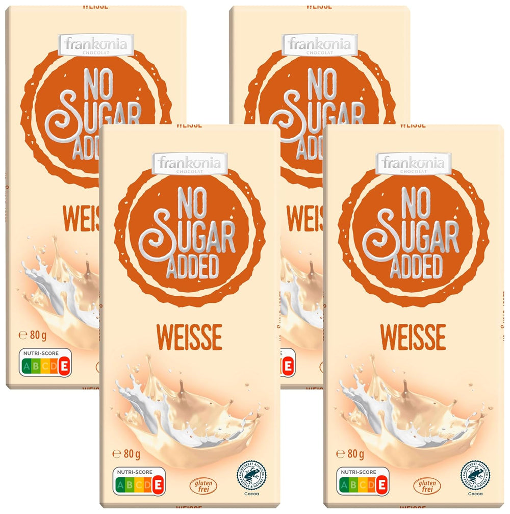 CHOCOLAT frankonia SANS SUCRE AJOUTÉ Chocolat blanc sans gluten, 80 g