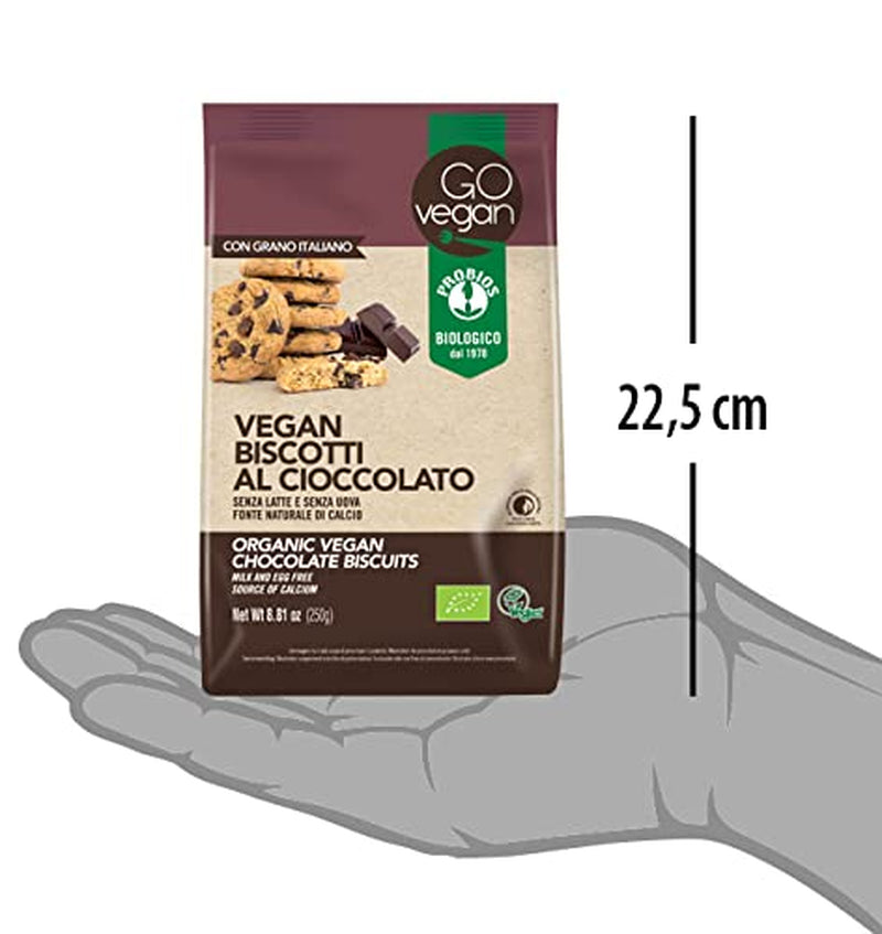 GO VEGAN Biscuits aux pépites de chocolat et riz germé - Biscuits végétaliens - Riche en calcium - 1 paquet (1 x 250 g)