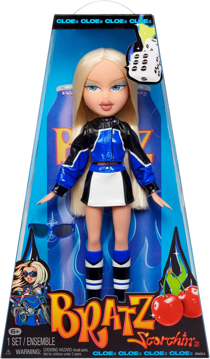 Bratz Scorchin' Cloe - Comprend 1 poupée mannequin avec tenue et accessoires, poupées inspirées du sport automobile, jouet mignon pour filles