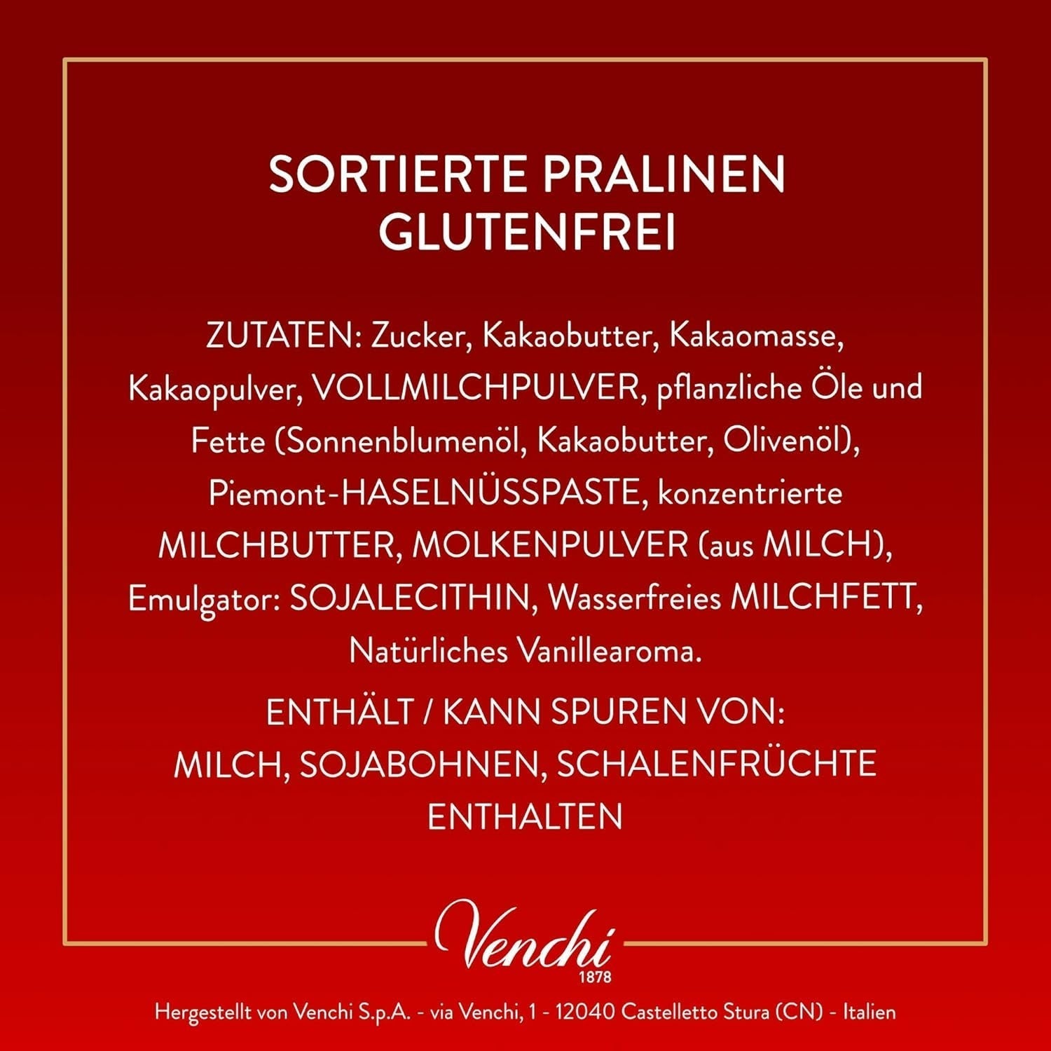 Venchi, Colecție de Crăciun - Cutie cadou cu ciocolată asortată Bomboane de Ciocolata Naty Shop