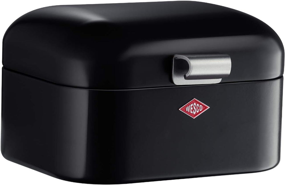 Wesco 235 001 Mini corbeille à pain Grandy 17 x 18 x 12 cm (L/l/H) rose, acier inoxydable Boîtes de conservation alimentaire Naty Shop Noir