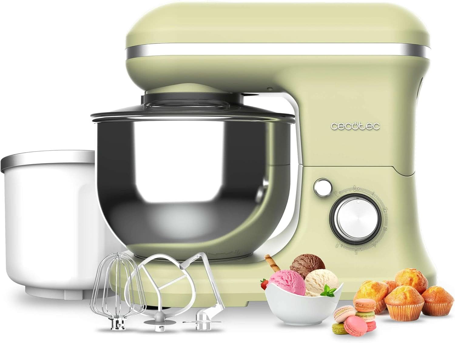 Robot culinaire Cecotec Cecomixer Compact, 1000 W Naty Shop Green 5 fonctions + glace